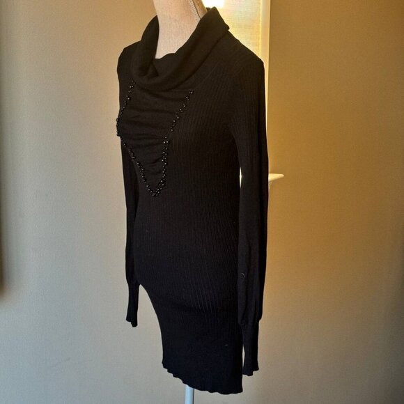 B.RELAXX Stretchy Sexy Sweater Dress in Black - Size Small - Picture 7 of 8